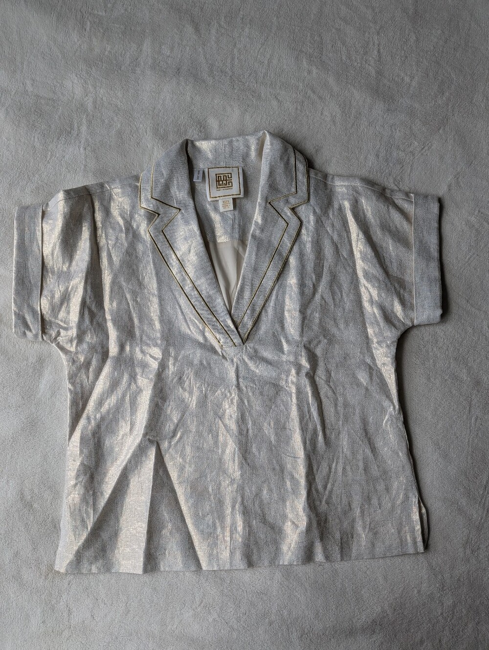 Emily McCarthy Silver And Gold Blouse